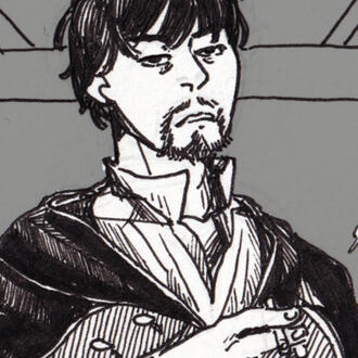 Olruggio as the Ben Affleck smoking meme